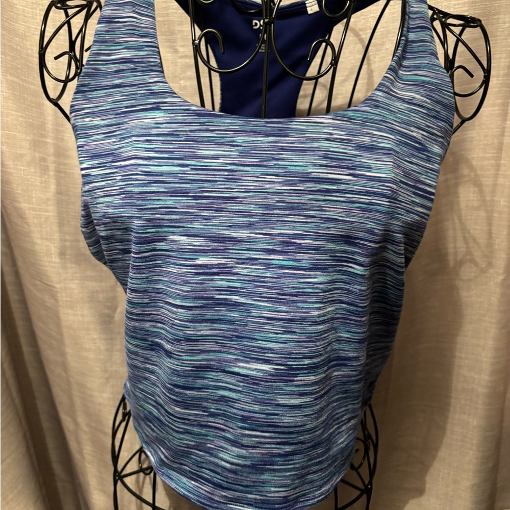 DSG Women's Blue Patterned Tank Top
